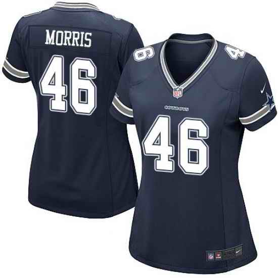Nike Cowboys #46 Alfred Morris Navy Blue Team Color Womens Stitched NFL Elite Jers